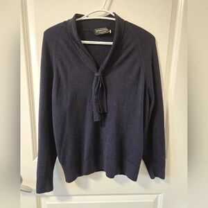 100% wool vintage navy sweater